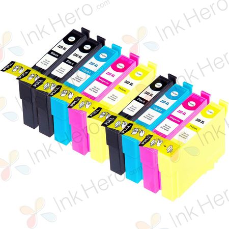 9 Pack Epson 220XL High-Yield Remanufactured Ink Cartridges