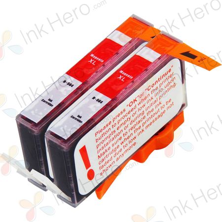 2 Pack HP 564XL Magenta High-Yield Remanufactured Ink Cartridges (CN686WN)