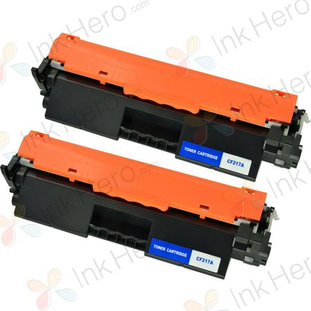 2 Pack HP 17A Black Compatible Toner Cartridges (CF217A)