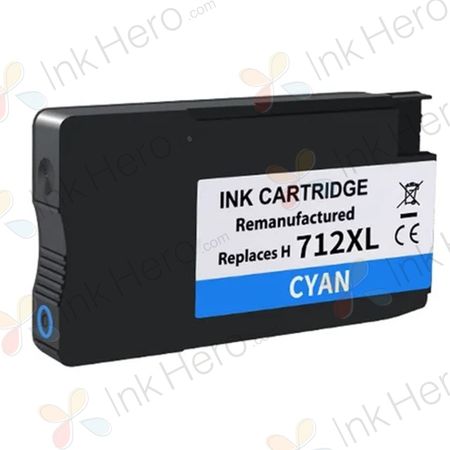 HP 712 Ink - Cyan Remanufactured High-Yield Cartridge (3ED67A)