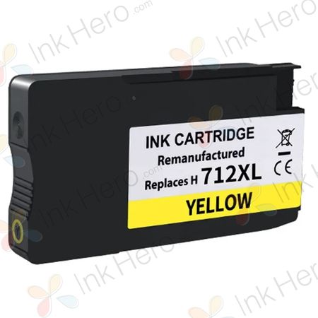 HP 712 Ink - Yellow Remanufactured High-Yield Cartridge (3ED69A)