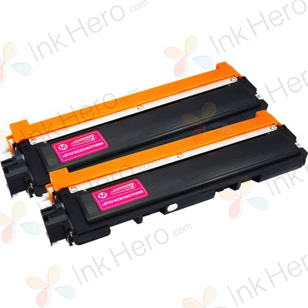 2 Pack Brother TN210M Magenta Compatible Toner Cartridges